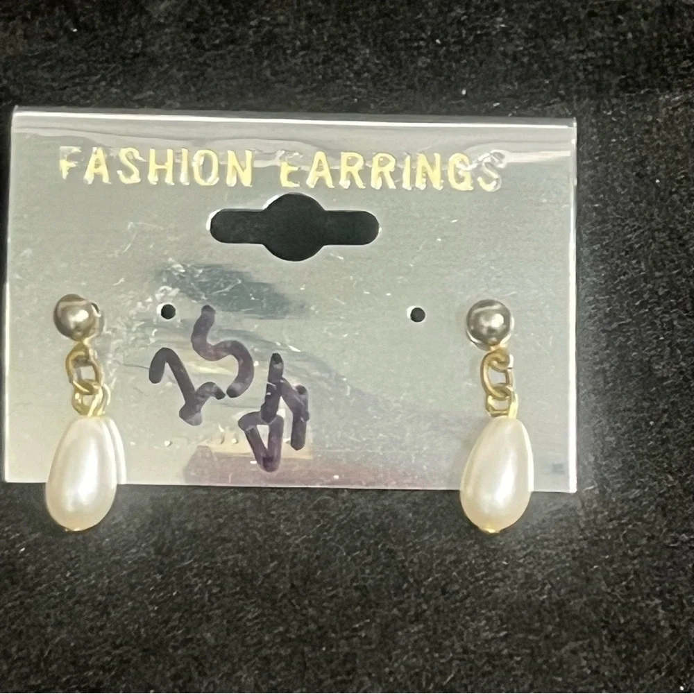 faux pearl dangle‎ earrings white nautical summer dainty y2k